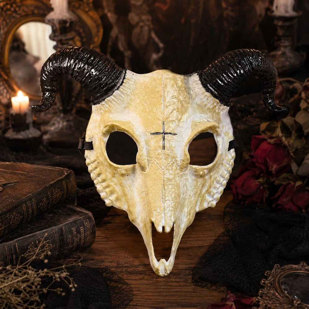 WorldNorse Gothic Ziegenschädelmaske für Cosplay Halloween Dekoration Requisite - Cremefarben - image 1