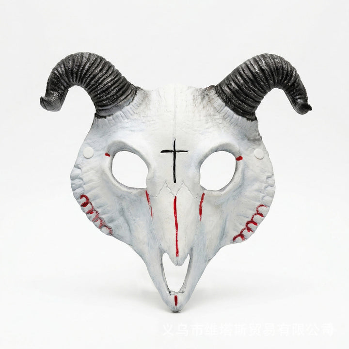 WorldNorse Gothic Ziegenschädelmaske für Cosplay Halloween Dekoration Requisite - Weiße + Rote Linie - image 11