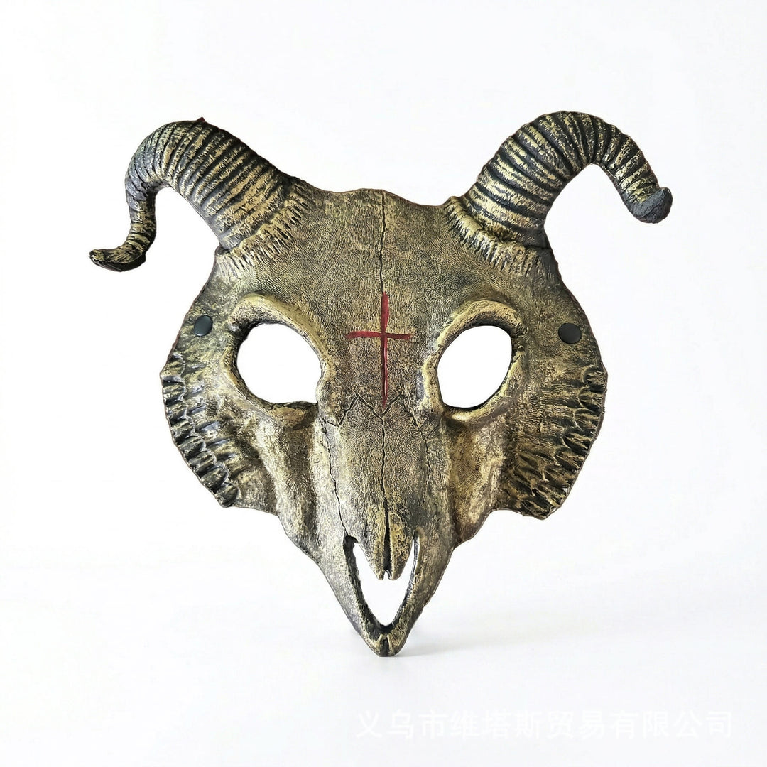WorldNorse Gothic Ziegenschädelmaske für Cosplay Halloween Dekoration Requisite - Goldene Farbe - image 13