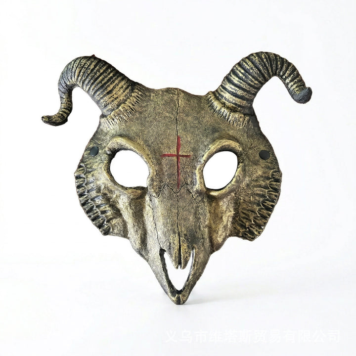 WorldNorse Gothic Ziegenschädelmaske für Cosplay Halloween Dekoration Requisite - Goldene Farbe - image 13