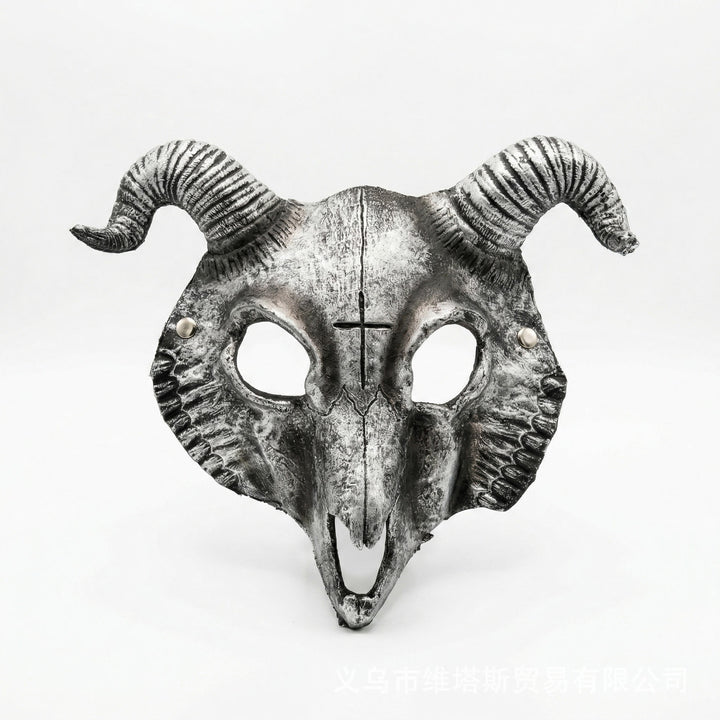 WorldNorse Gothic Ziegenschädelmaske für Cosplay Halloween Dekoration Requisite - Silberfarben - image 12