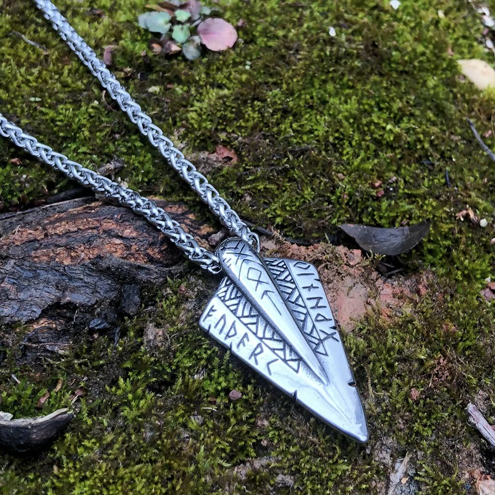WorldNorse Odins Speerspitze Gungnir Wikinger Pfeilspitze Halskette