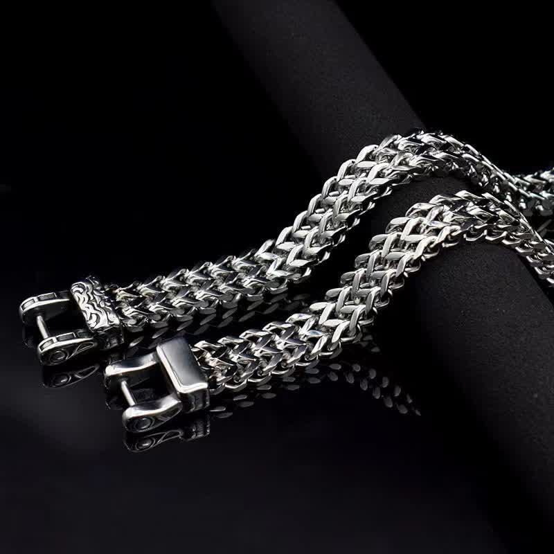 WorldNorse Wikinger-Armband mit Wolf aus Silber für Herren