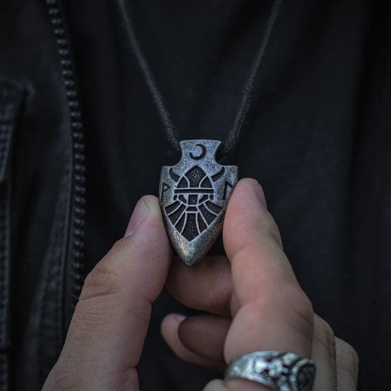 WorldNorse Wikinger-Halskette mit Odin- Rune und Pfeilspitze für Herren