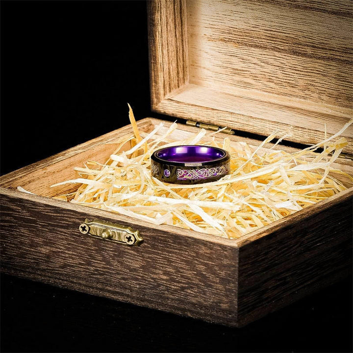 WorldNordischer Ring aus Legierung im Wikingerstil - Lila - 75mm - image 12