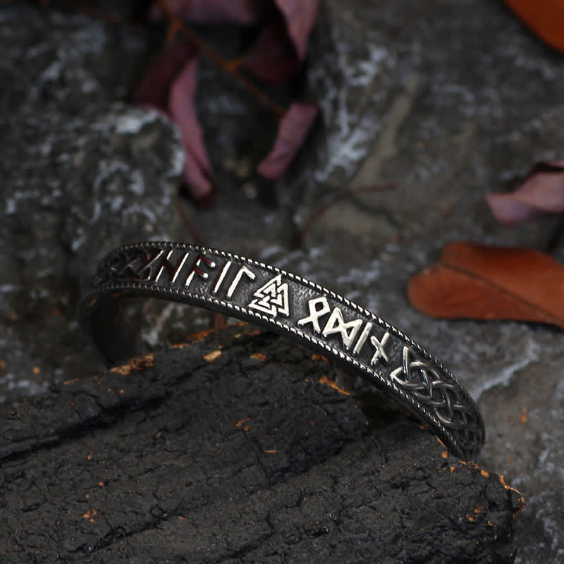 WorldNorse Herren-Armband im Vintage-Stil, nordisches Valknut Wikinger-Armband - Silber - image 0