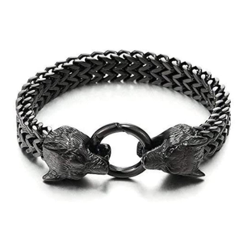 WorldNorse Wolf Wikinger Titanstahl-Stärkenarmband - 21 cm - Schwarz - image 18