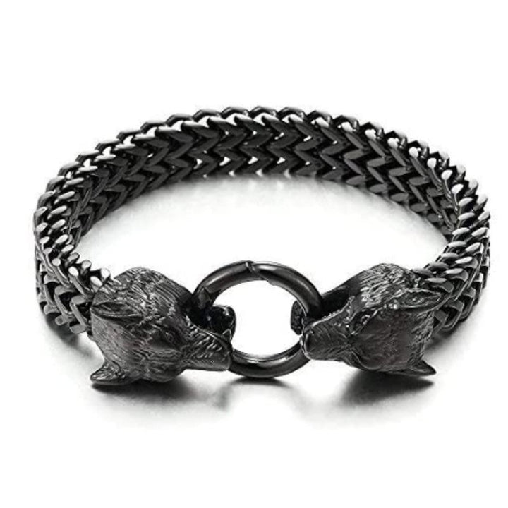 WorldNorse Wolf Wikinger Titanstahl-Stärkenarmband - 21 cm - Schwarz - image 18