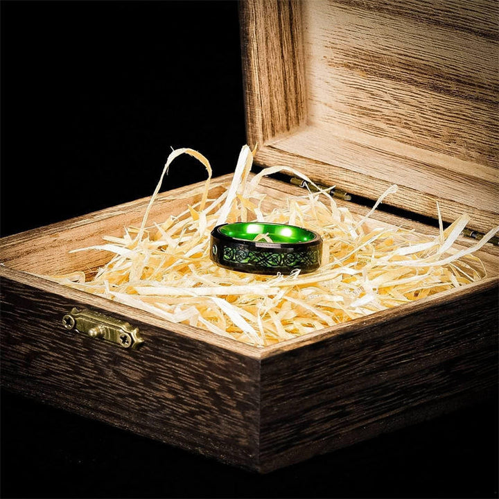 WorldNordischer Ring aus Legierung im Wikingerstil - Grün - 75mm - image 9