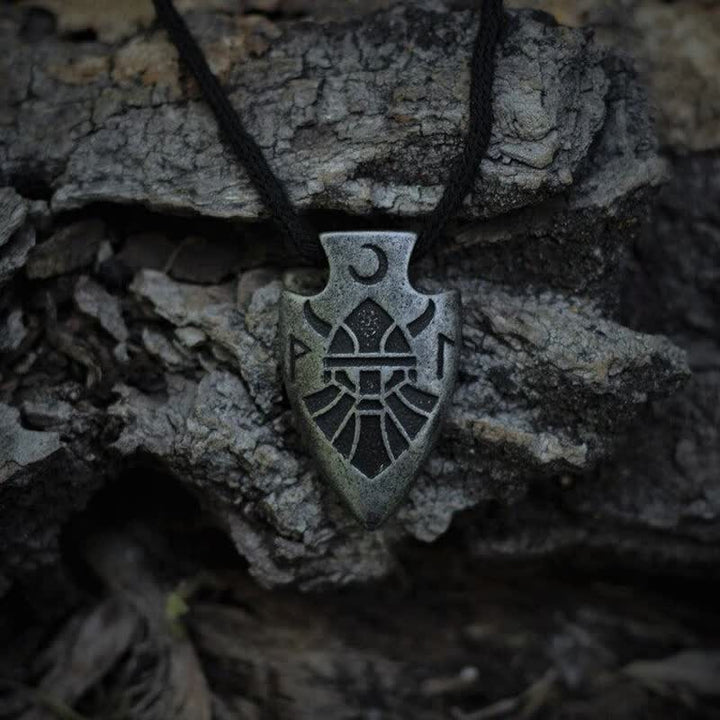 WorldNorse Wikinger-Halskette mit Odin- Rune und Pfeilspitze für Herren