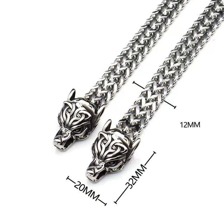 WorldNorse Wikinger-Armband mit Wolf aus Silber für Herren
